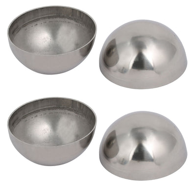 uxcell Uxcell 63mm OD 1mm Thickness 304 Stainless Steel Hollow Half Round Railing Balls 4pcs