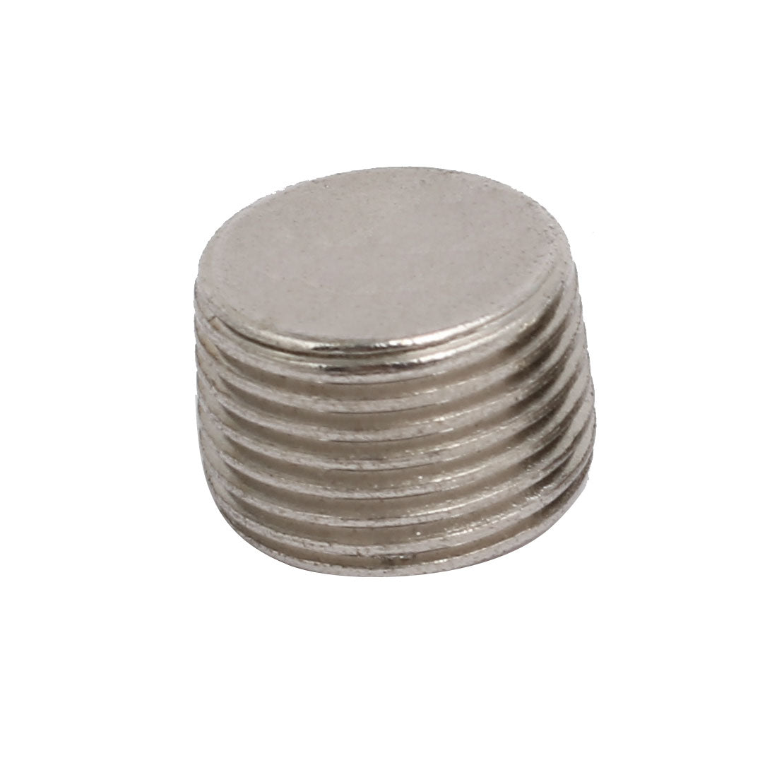 uxcell Uxcell 3/8BSP Male Thread Metal Flat Head Hex Socket Grub Screw Silver Tone 2pcs