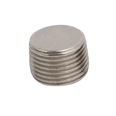 Harfington Uxcell 3/8BSP Male Thread Metal Flat Head Hex Socket Grub Screw Silver Tone 2pcs