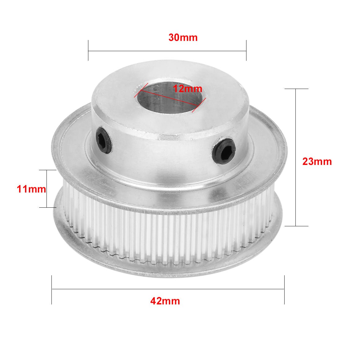 uxcell Aluminum MXL 60 Teeth mm Bore Timing Belt Idler Pulley Synchronous Wheel 10mm Belt for 3D Printer CNC