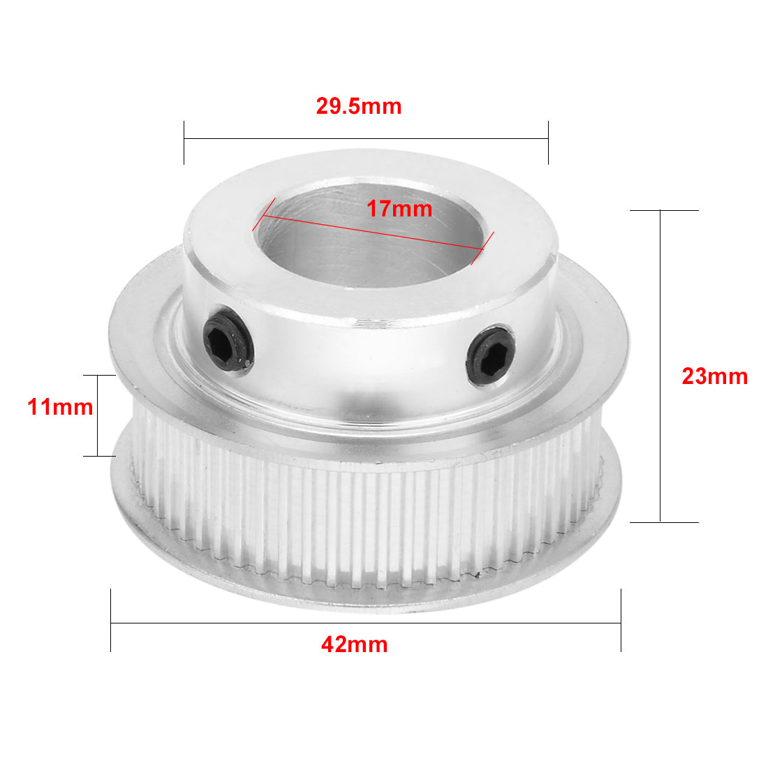 uxcell Aluminum MXL 60 Teeth mm Bore Timing Belt Idler Pulley Synchronous Wheel 10mm Belt for 3D Printer CNC