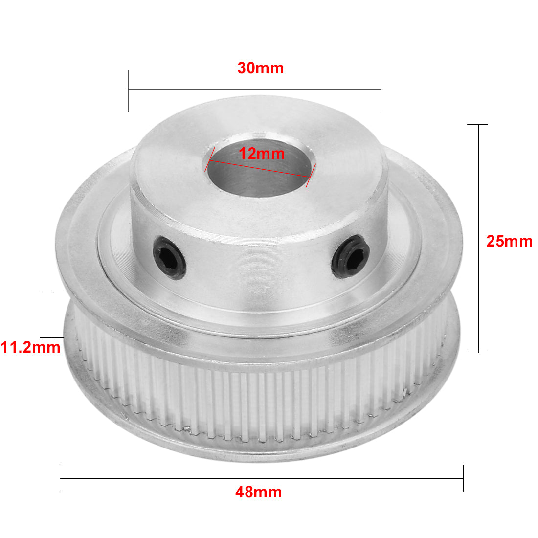 uxcell Uxcell Aluminum  70 Teeth 12mm Bore Timing Belt Idler Pulley Synchronous Wheel 10mm Belt for 3D Printer CNC