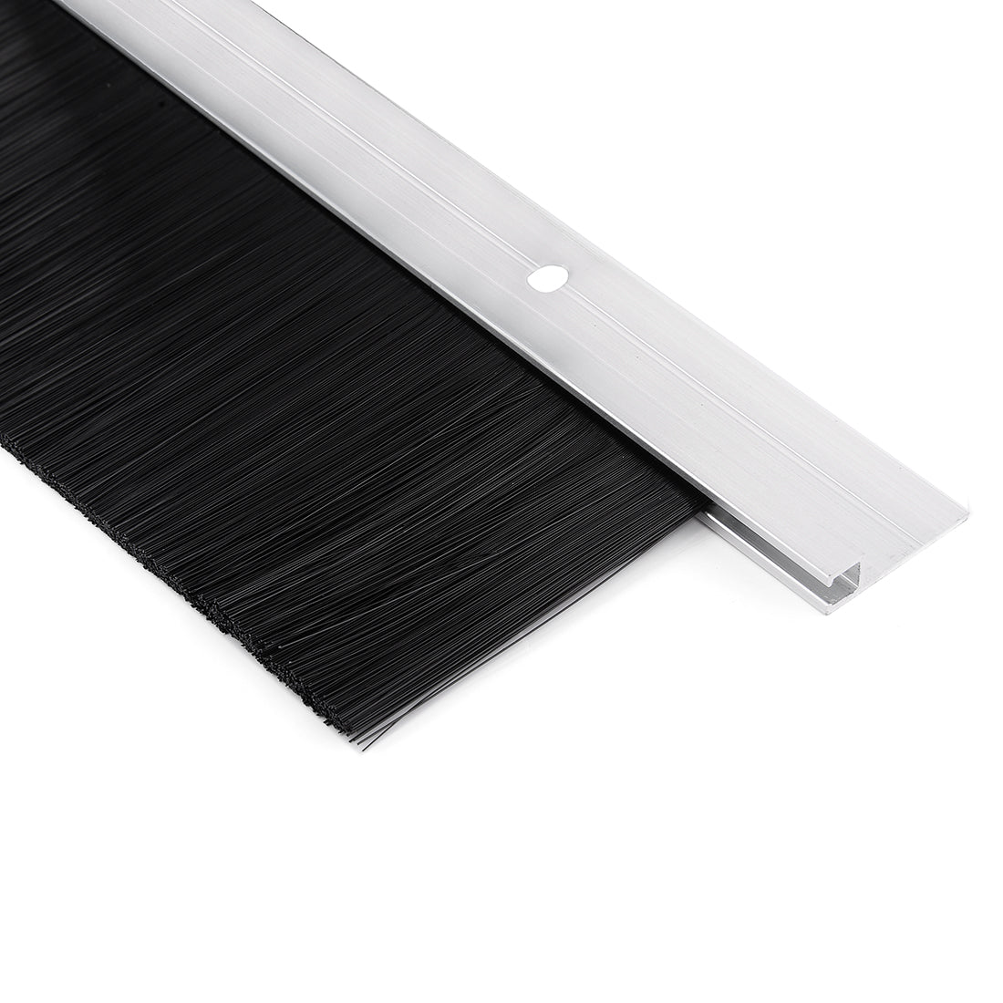 uxcell Uxcell Door Brush Bottom Sweep Silver Tone H-Shape Aluminum Alloy Holder with 2-inch PP Silicone Soft Brush, 1000mm x 72mm(Approx 39.37-inch x 2.83-inch)