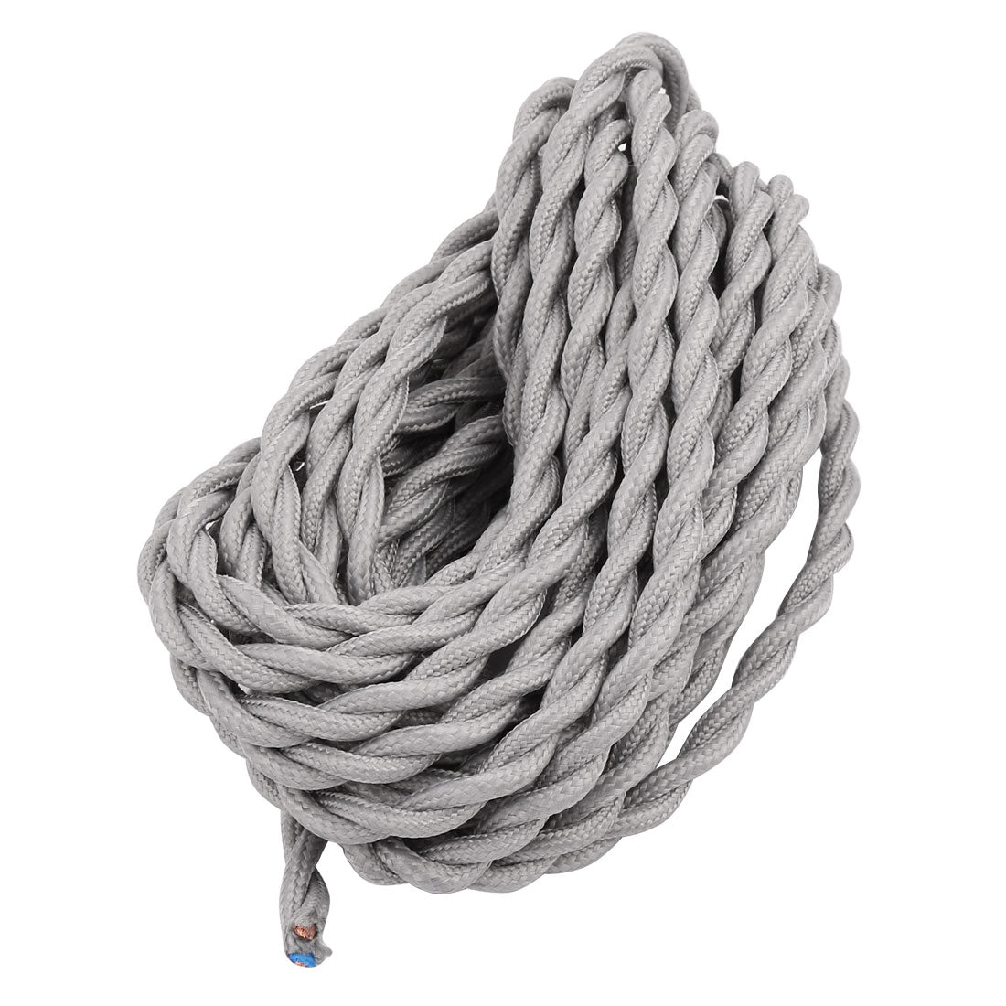 uxcell Uxcell 5Meters 2-wire Gray Cloth Covered Round Cord Vintage Lamps Pendant Light VDE Certificated