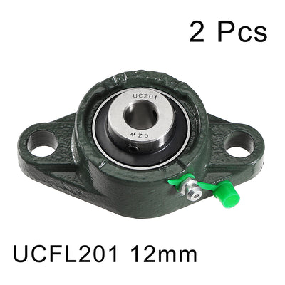 Harfington Uxcell Pillow Block Bearing Mounted Bear Two Bolted Flange Cast Hosing