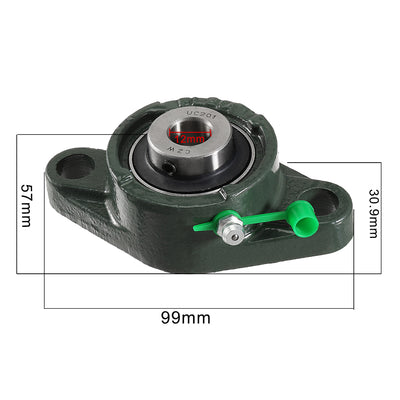 Harfington Uxcell Pillow Block Bearing Mounted Bear Two Bolted Flange Cast Hosing