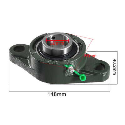 Harfington Uxcell Pillow Block Bearing Mounted Bear Two Bolted Flange Cast Hosing