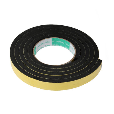 Harfington Uxcell 20mm Width 8mm Thick Single Sided Sealing Shockproof Sponge Tape Black 2M Long