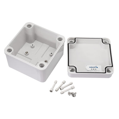 Harfington 3.94"*3.94"*2.95" (100mm x 100mm x 75mm) Electronic ABS Plastic DIY Junction Box Enclosure Case Gray