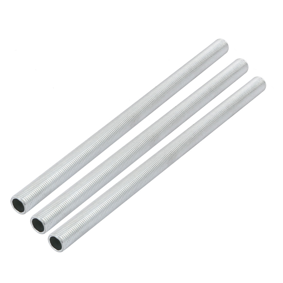 uxcell Uxcell 3 Pcs Metric M10 1mm Pitch Thread Zinc Plated Pipe Nipple Lamp Parts 180mm Long