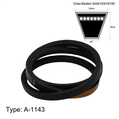 Harfington Uxcell A1143 13mm Width 8mm Thickness Rubber Transmission Driving Belt V-Belt