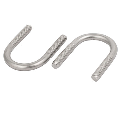 Harfington Uxcell 4pcs M6x25mm 304 Stainless Steel Round U-Bolt w Nylon Insert Lock Hex Nut Washer