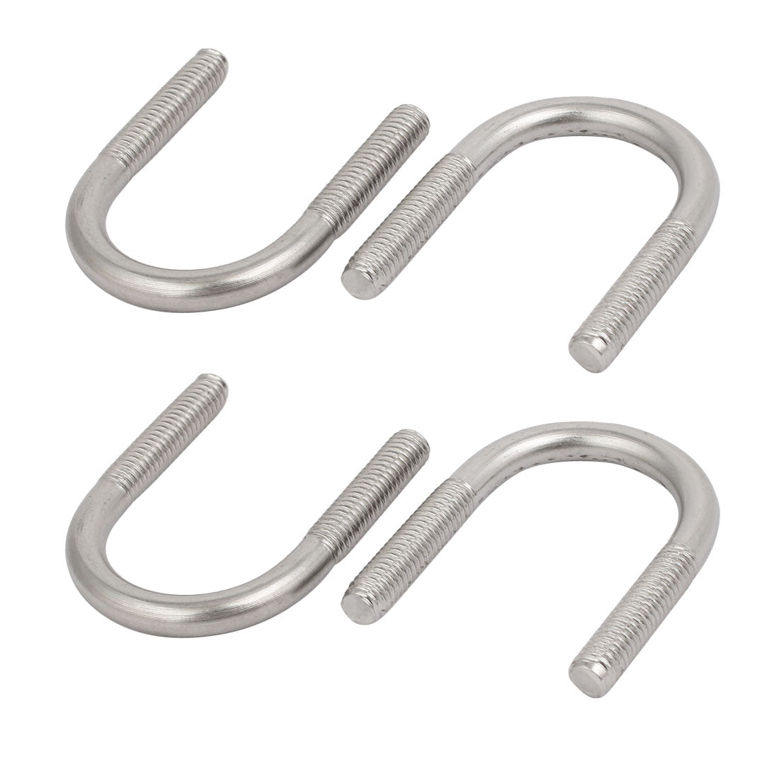 uxcell Uxcell 4pcs M6x25mm 304 Stainless Steel Round U-Bolt w Nylon Insert Lock Hex Nut Washer