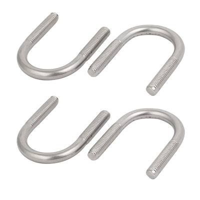 uxcell Uxcell 4pcs M6x25mm 304 Stainless Steel Round U-Bolt w Nylon Insert Lock Hex Nut Washer