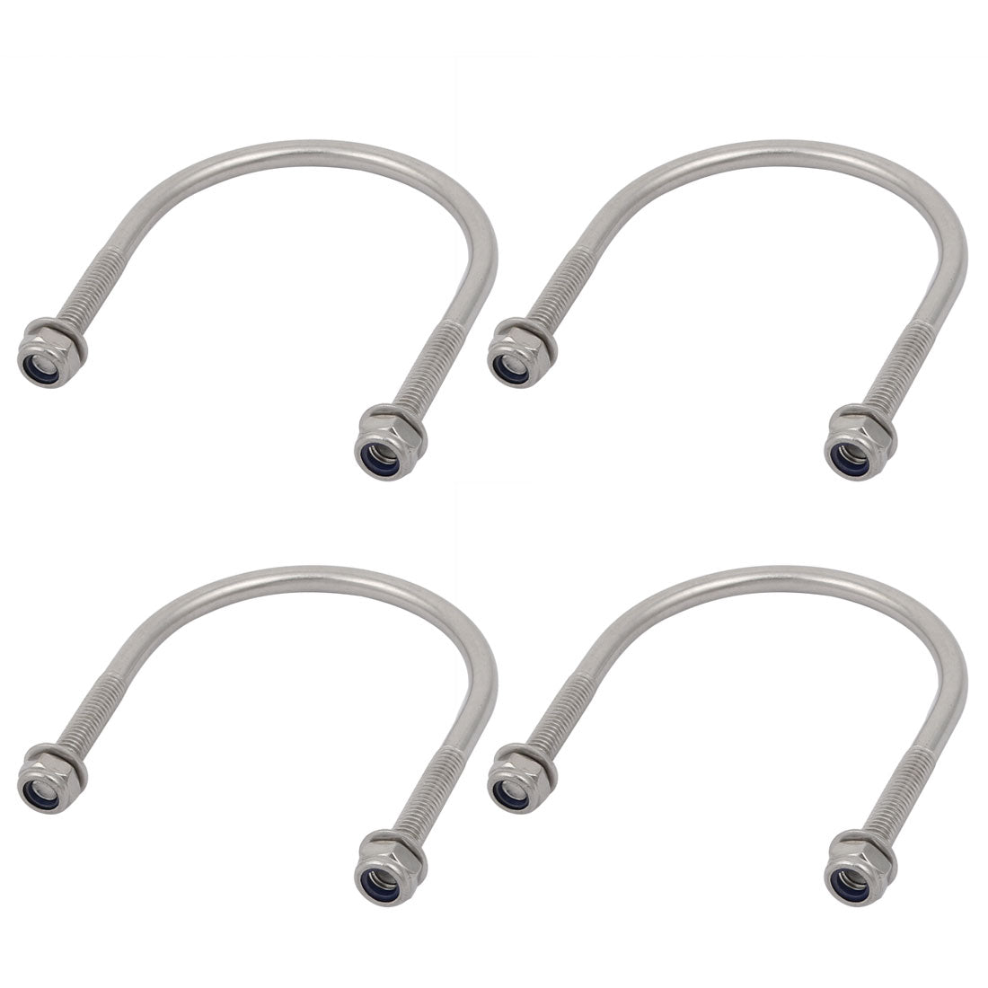 uxcell Uxcell 4pcs M6 Thread 304 Stainless Steel Round Bend U Bolt for 57mm Pipe Outer Dia
