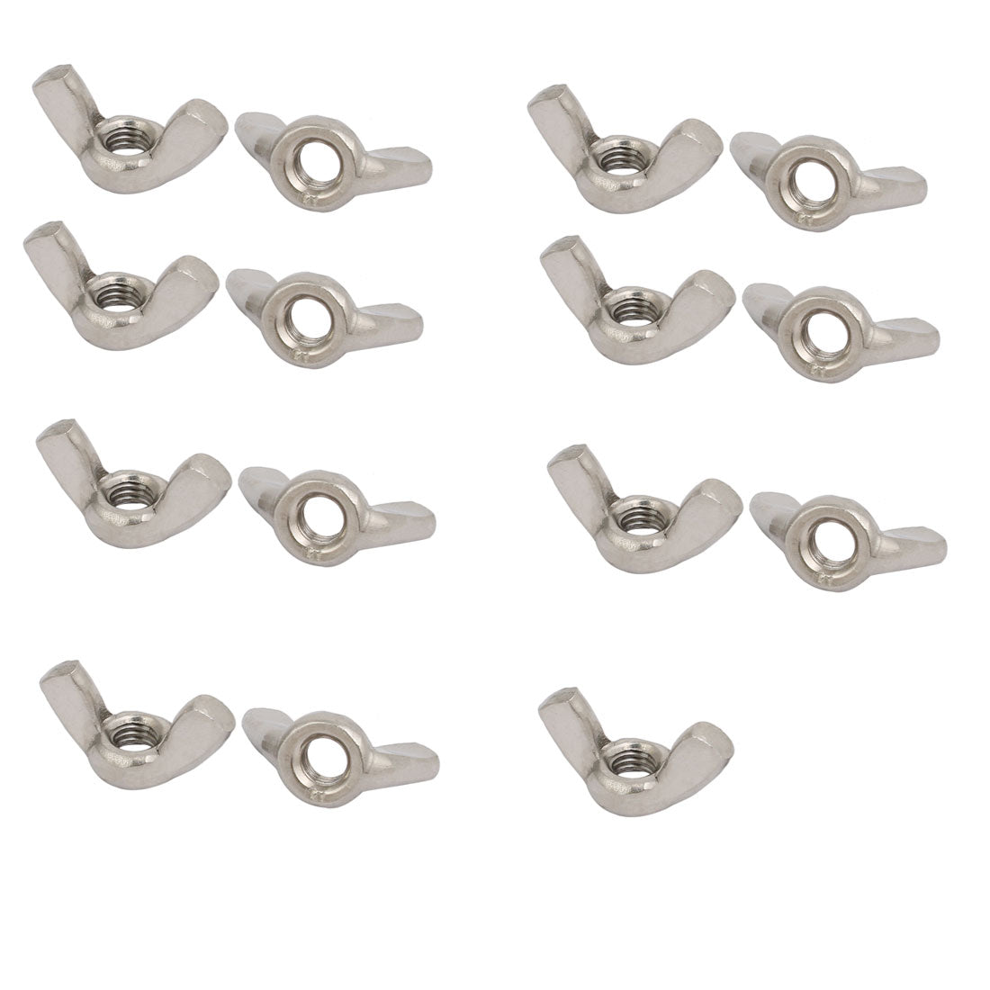uxcell Uxcell M6 Thread 1mm Pitch 304 Stainless Steel Wingnut Butterfly Nut 15pcs
