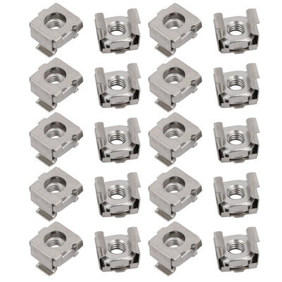 uxcell Uxcell 20pcs M5 304 Stainless Steel Cage Nut Silver Tone for Server Shelf Cabinet