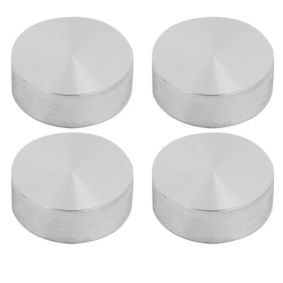 Harfington 4pcs 20mm Dia 8mm Thickness M8 Thread Aluminum Disc Hardware for Glass Table