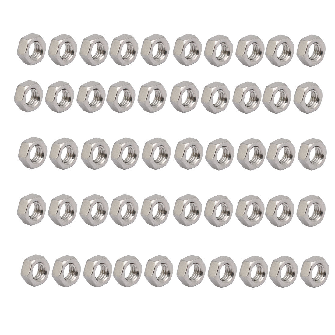 uxcell Uxcell 50pcs M5 x 0.8mm Pitch Metric Thread 304 Stainless Steel Left Hand Hex Nuts