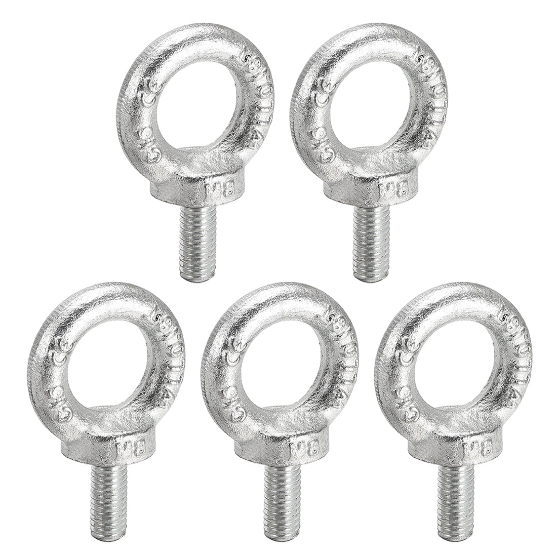 uxcell Uxcell M8 Thread 20mm Shank Length C15 Carbon Steel Zinc Plated Lifting Eye Bolt 5pcs
