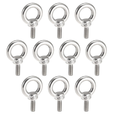 Harfington Uxcell 10 Pcs M4x11mm Thread 11mm Inside Dia 19mm Outside Dia 304 Stainless Steel Lifting Eye Bolt