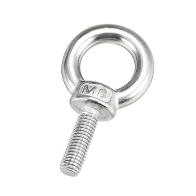 Harfington Uxcell Lifting Eye Bolt M x mm Male Thread 304 Stainless Steel for Hanging, Pack of 5
