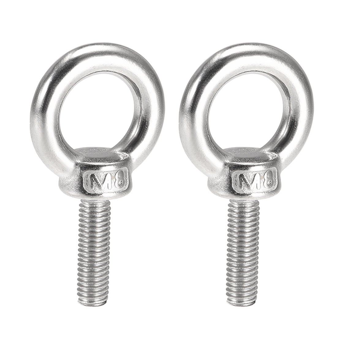 uxcell Uxcell 2 Pcs M8x30mm Thread 20mm Inside Dia 35mm Outside Dia 304 Stainless Steel Lifting Eye Bolt