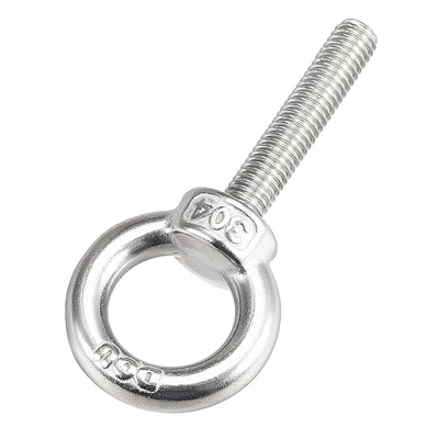 Harfington Uxcell Lifting Eye Bolt M x mm Male Thread 304 Stainless Steel for Hanging, Pack of 5