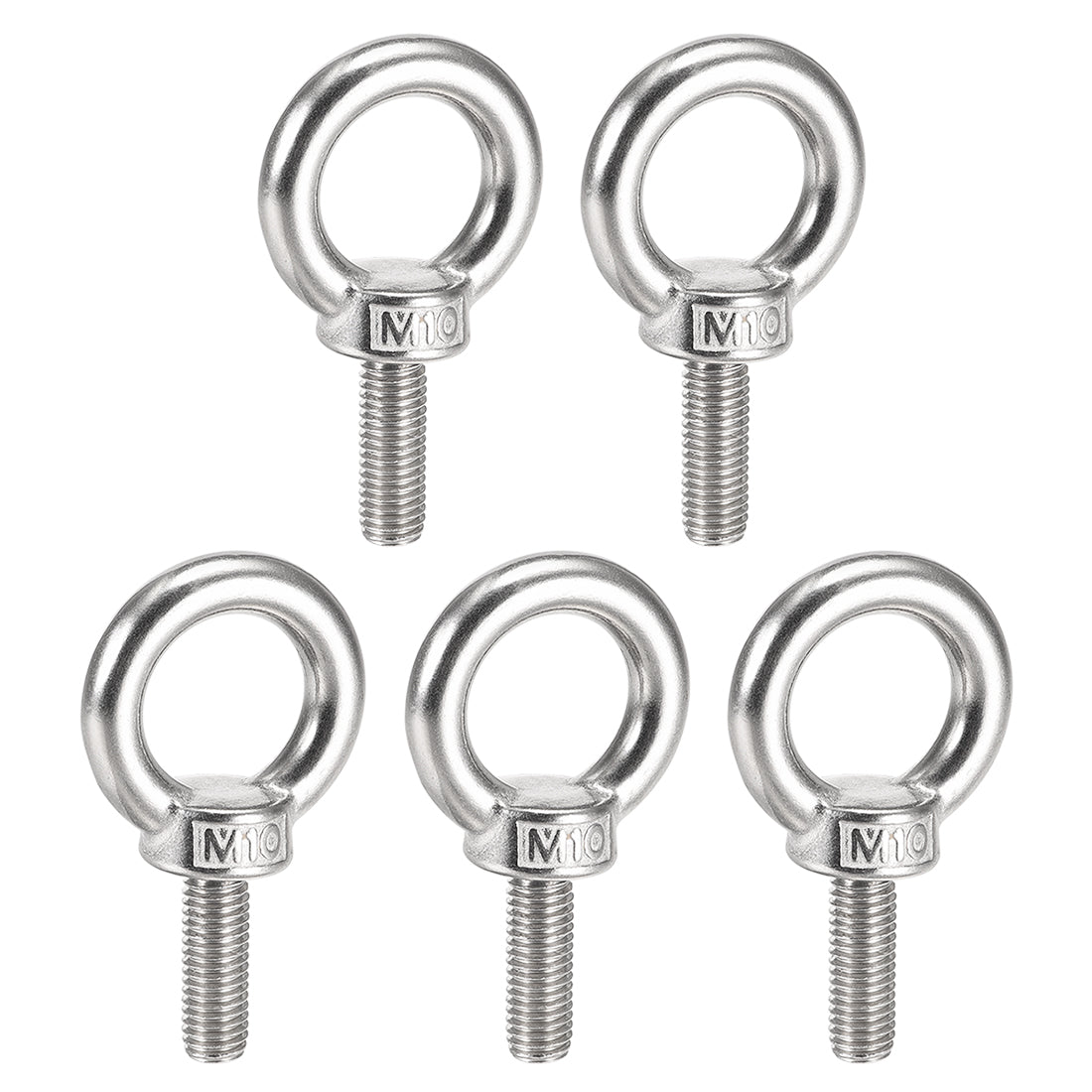 uxcell Uxcell Lifting Eye Bolt M x mm Male Thread 304 Stainless Steel for Hanging, Pack of 5