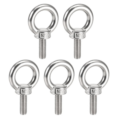 Harfington Uxcell Lifting Eye Bolt M x mm Male Thread 304 Stainless Steel for Hanging, Pack of 5