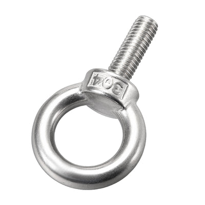 Harfington Uxcell Lifting Eye Bolt M x mm Male Thread 304 Stainless Steel for Hanging, Pack of 5