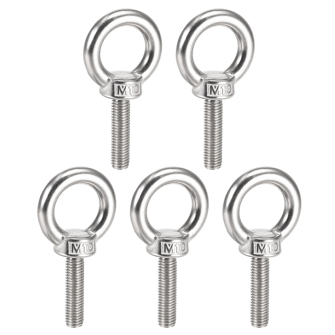 uxcell Uxcell Lifting Eye Bolt M x mm Male Thread 304 Stainless Steel for Hanging, Pack of 5