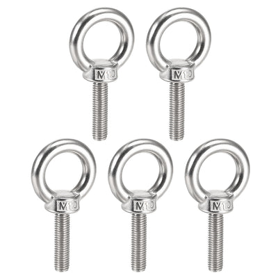 Harfington Uxcell Lifting Eye Bolt M x mm Male Thread 304 Stainless Steel for Hanging, Pack of 5