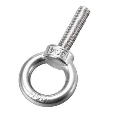 Harfington Uxcell Lifting Eye Bolt M x mm Male Thread 304 Stainless Steel for Hanging, Pack of 5