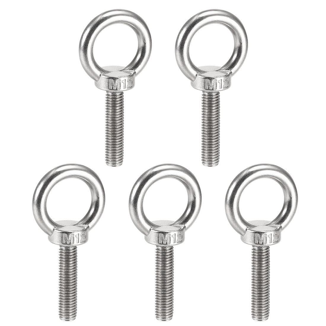 uxcell Uxcell Lifting Eye Bolt M x mm Male Thread 304 Stainless Steel for Hanging, Pack of 5