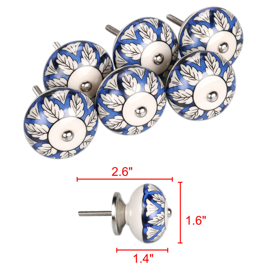 uxcell Uxcell 6x Hand Painted Ceramic Door Knobs Cabinet Drawer Wardrobe Cupboard Pull Handles