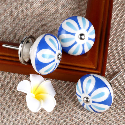 Harfington Uxcell 6x Hand Painted Ceramic Door Knobs Cabinet Drawer Wardrobe Cupboard Pull Handles