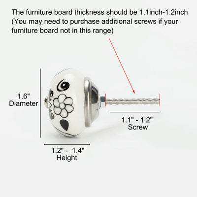Harfington Uxcell 6x Hand Painted Ceramic Door Knobs Cabinet Drawer Wardrobe Cupboard Pull Handles