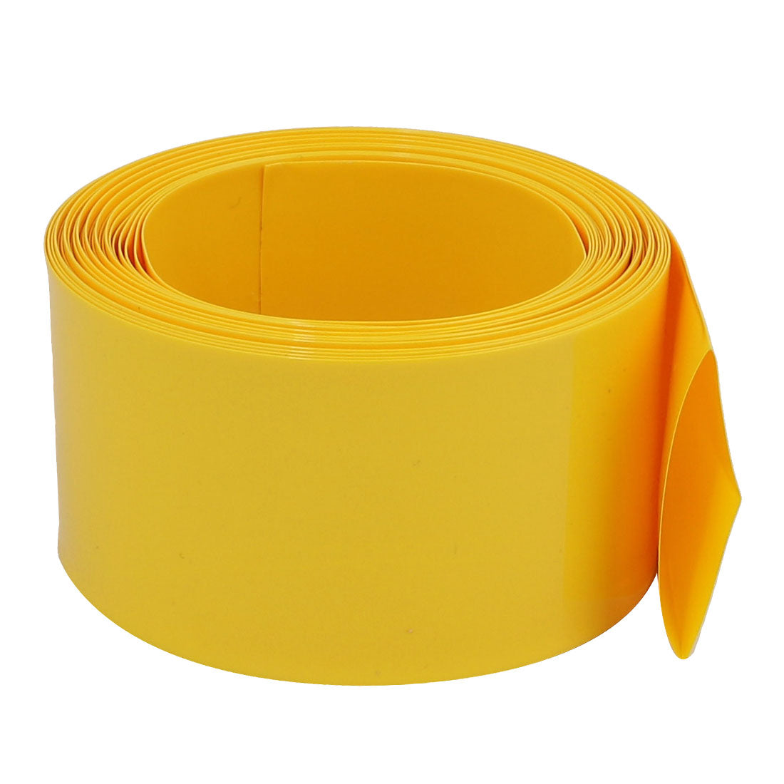 Harfington 40mm Flat Width 5M Long PVC Heat Shrinkable Tube Yellow for 9V/AA Battery Pack