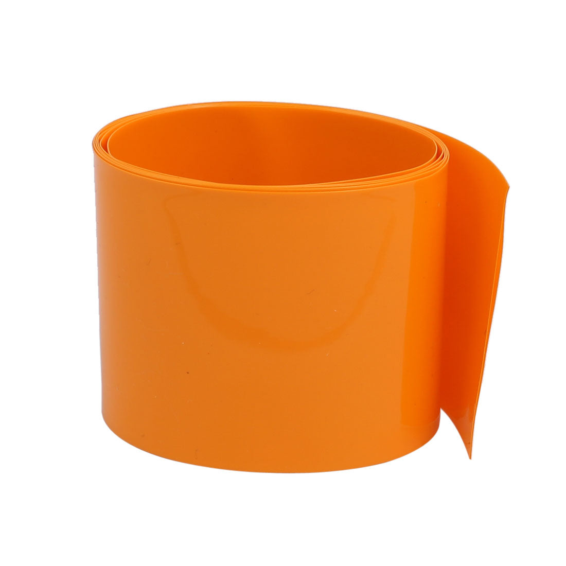 Harfington 55mm Flat Width 1 Meter Long PVC Heat Shrinkable Tube Orange for AAA Battery