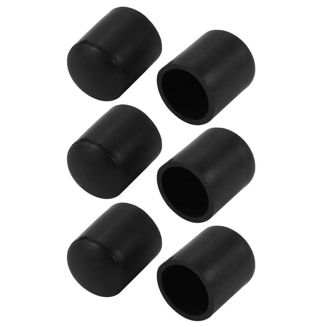uxcell 6pcs 12mm Diameter Tube Insert Chair Leg Cap Round Black PVC Tubing Plug