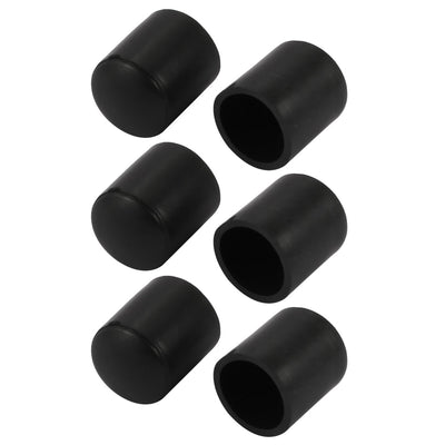 uxcell 6pcs 12mm Diameter Tube Insert Chair Leg Cap Round Black PVC Tubing Plug