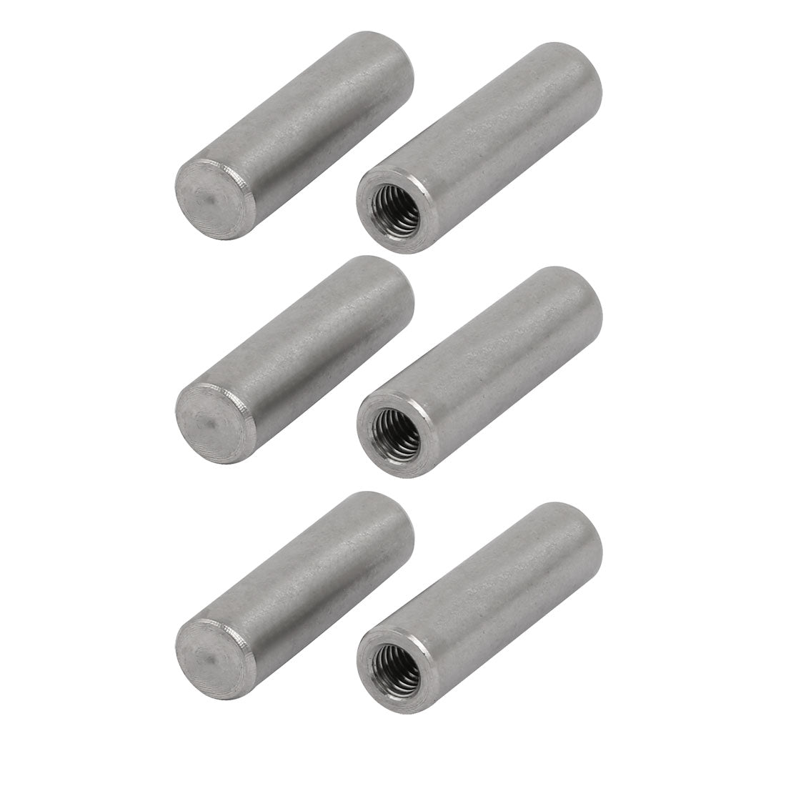 uxcell 304 Stainless Steel M6 Female Thread 10mm x 35mm Cylindrical Dowel Pin 6pcs