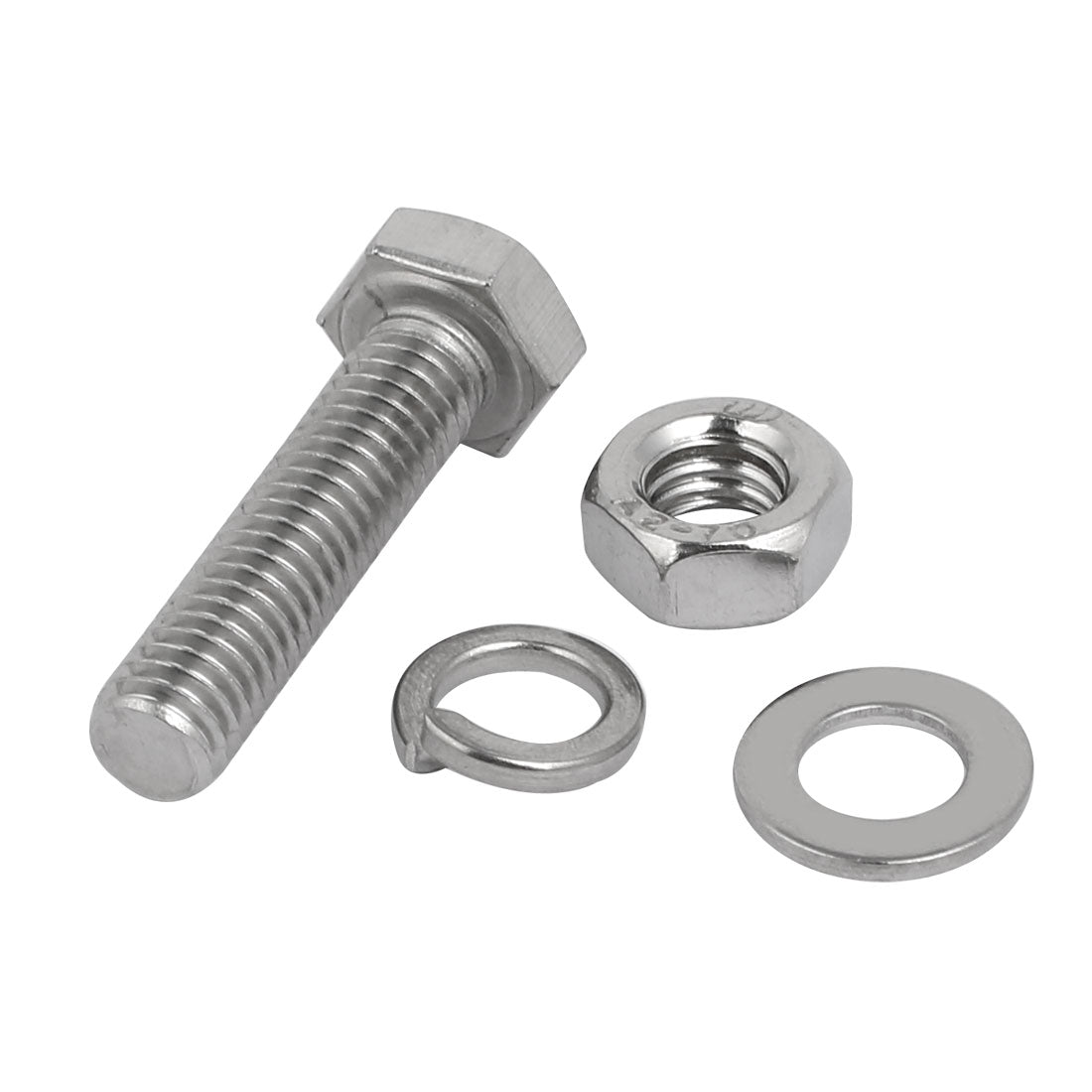 uxcell Uxcell 20pcs 304 Stainless Steel M6x30mm Hex Bolts w Nuts and Washers Assortment Kit