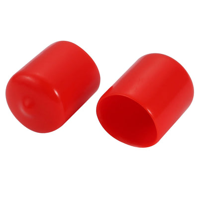 Harfington Uxcell 20Pcs 20mm Inner Dia PVC Flexible Vinyl End Cap Screw Thread Protector Cover Red