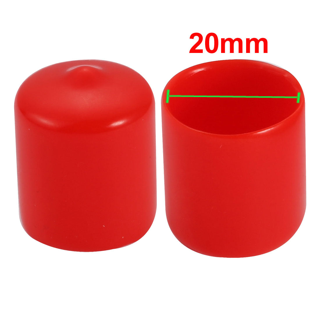 uxcell Uxcell 20Pcs 20mm Inner Dia PVC Flexible Vinyl End Cap Screw Thread Protector Cover Red