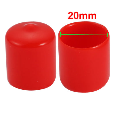 Harfington Uxcell 20Pcs 20mm Inner Dia PVC Flexible Vinyl End Cap Screw Thread Protector Cover Red