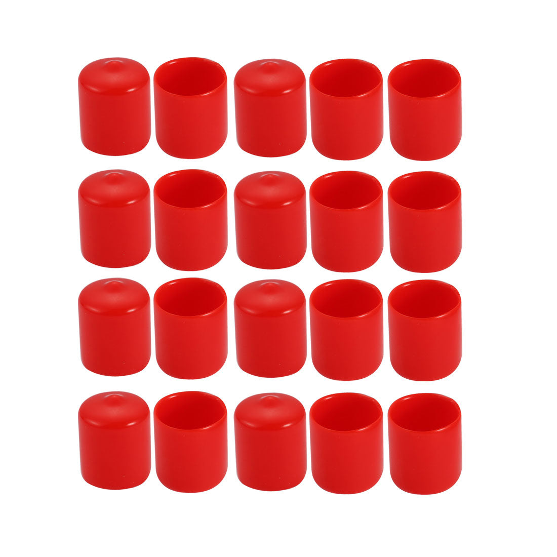 uxcell Uxcell 20Pcs 20mm Inner Dia PVC Flexible Vinyl End Cap Screw Thread Protector Cover Red
