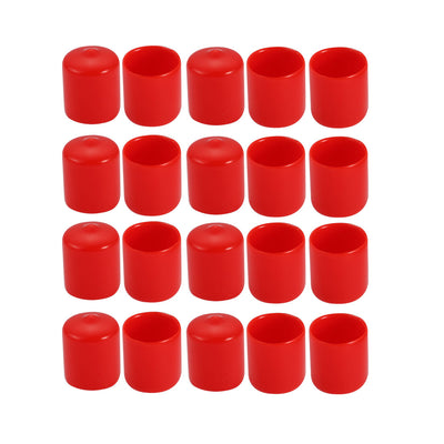 uxcell Uxcell 20Pcs 20mm Inner Dia PVC Flexible Vinyl End Cap Screw Thread Protector Cover Red