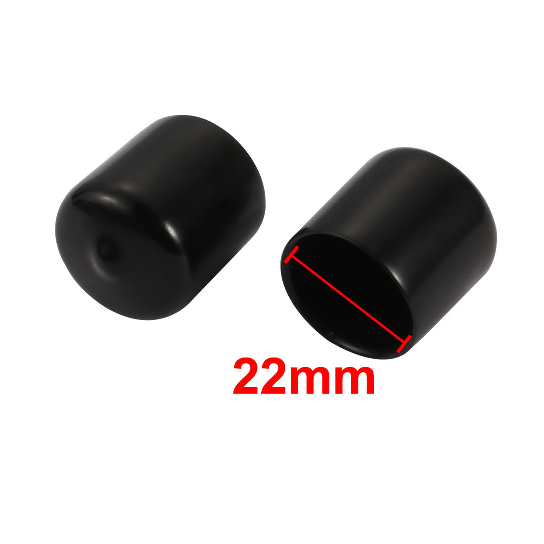 uxcell Uxcell 50Pcs 22mm Inner Dia PVC Flexible Vinyl End Cap Screw Protector Cover Black